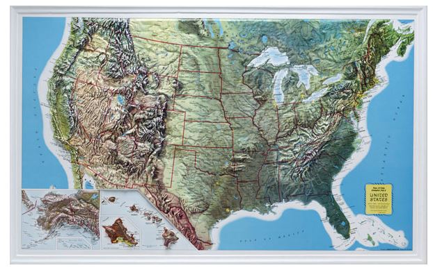 gyuto relief map usa