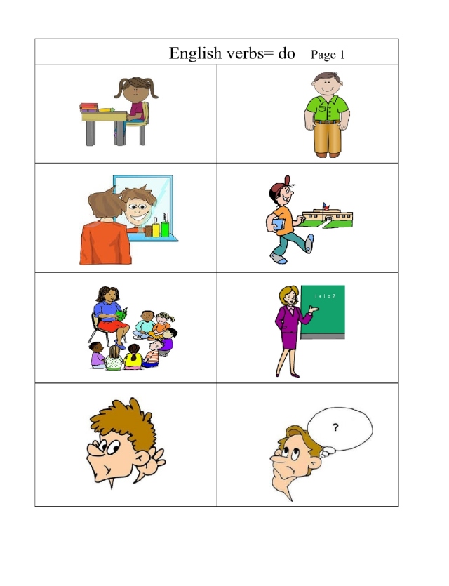 English  verbs pg 1 just  pictures