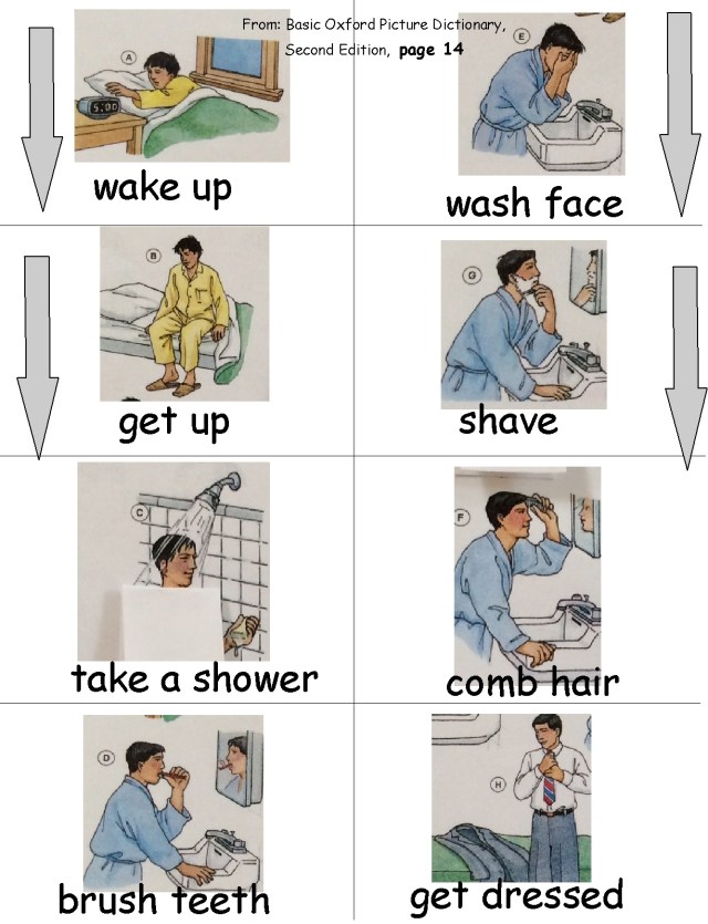 english morning activities group 1 arrows down