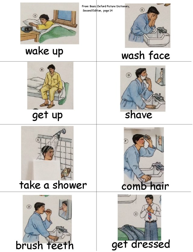 english morning activities sequence page 4 labels