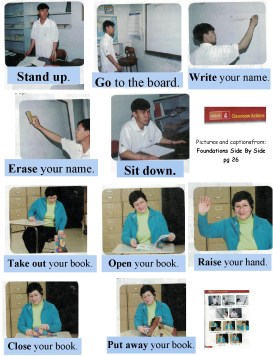 English classroom verbs simple phrase