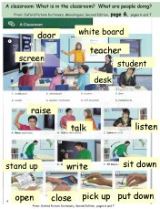 Oakland english classroom objects labeled with larger fonts