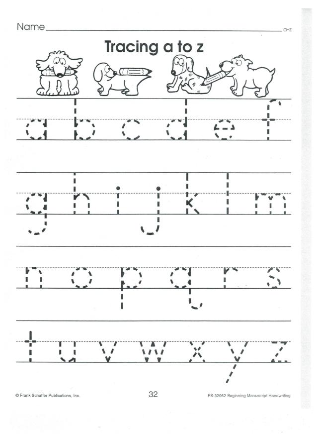 English print abc a to z lower case 001