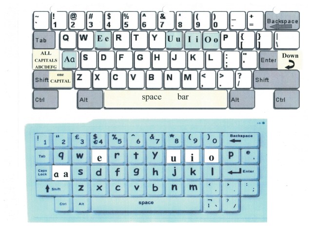 English print keyboard upper and lower case 001