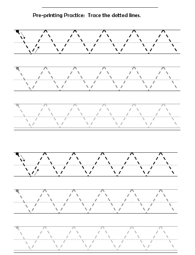 preprinting lines zig zag